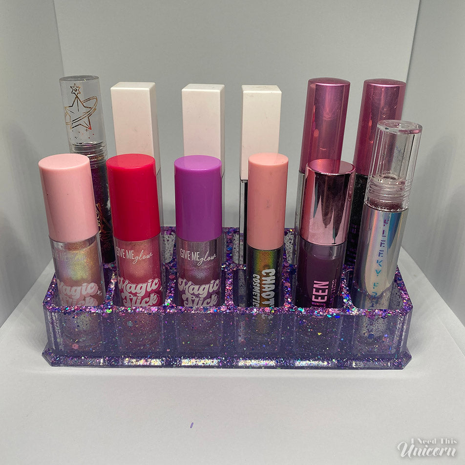 Glitter and Glam 12-Slot Lipstick Organizer in Purple