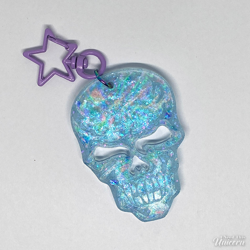 Glacial Glow Skull Keychain