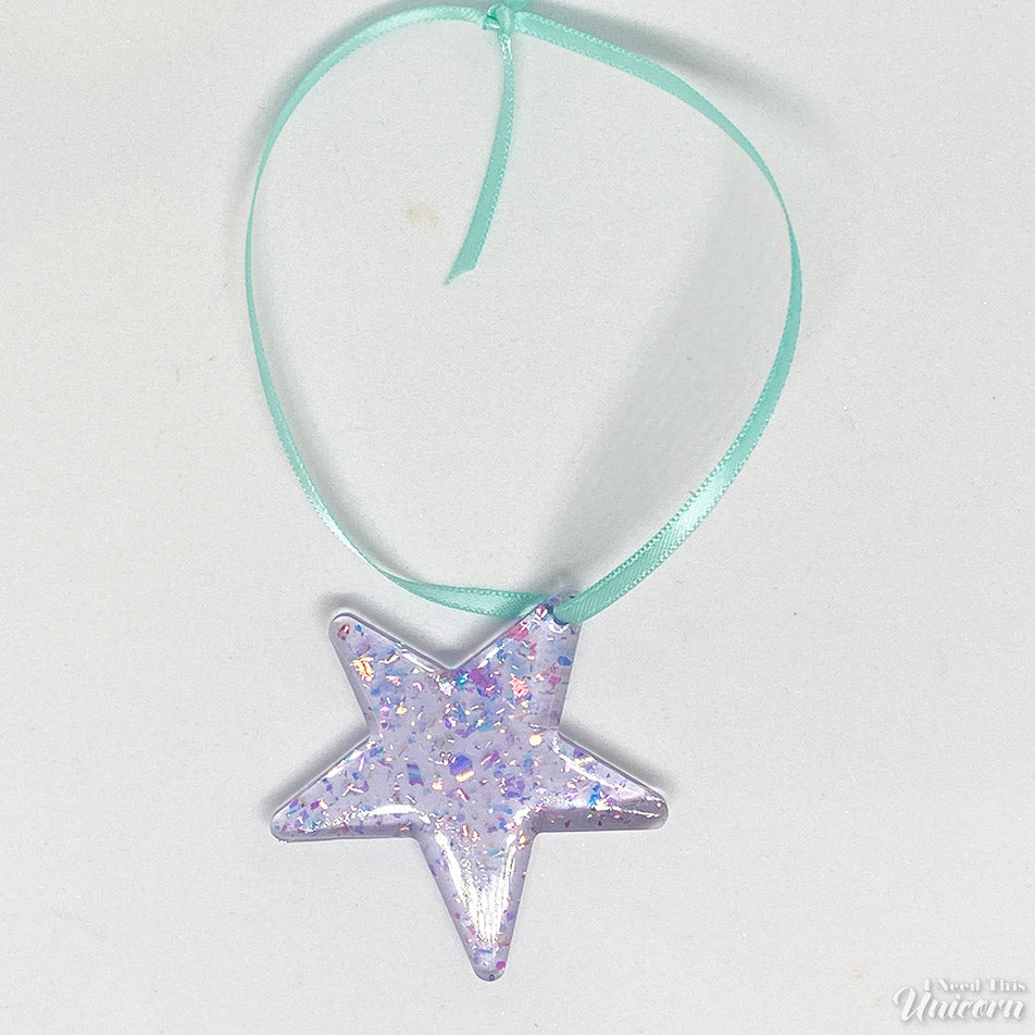 Mini Star Glitter Holiday Ornament- Purple