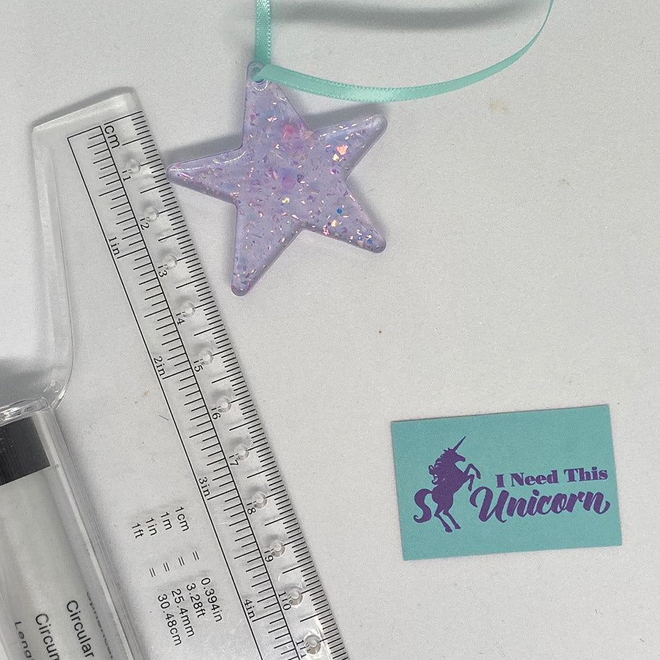 Mini Star Glitter Holiday Ornament- Purple