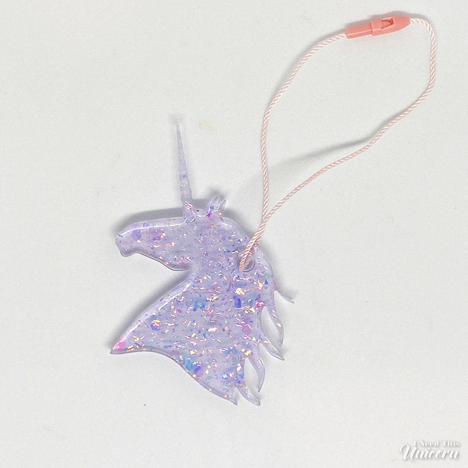 Unicorn Glitter Ornament- Purple